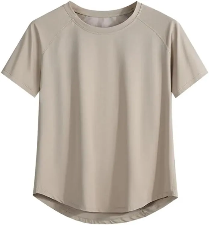 Women's Short Sleeve T-Shirts Breathable Quick-Dry Fitness Casual Sport T-Shirt Yoga Tops