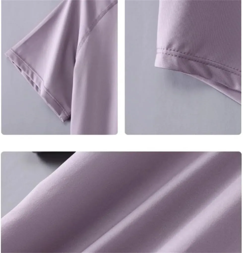 Women's Short Sleeve T-Shirts Breathable Quick-Dry Fitness Casual Sport T-Shirt Yoga Tops
