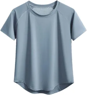 Women's Short Sleeve T-Shirts Breathable Quick-Dry Fitness Casual Sport T-Shirt Yoga Tops