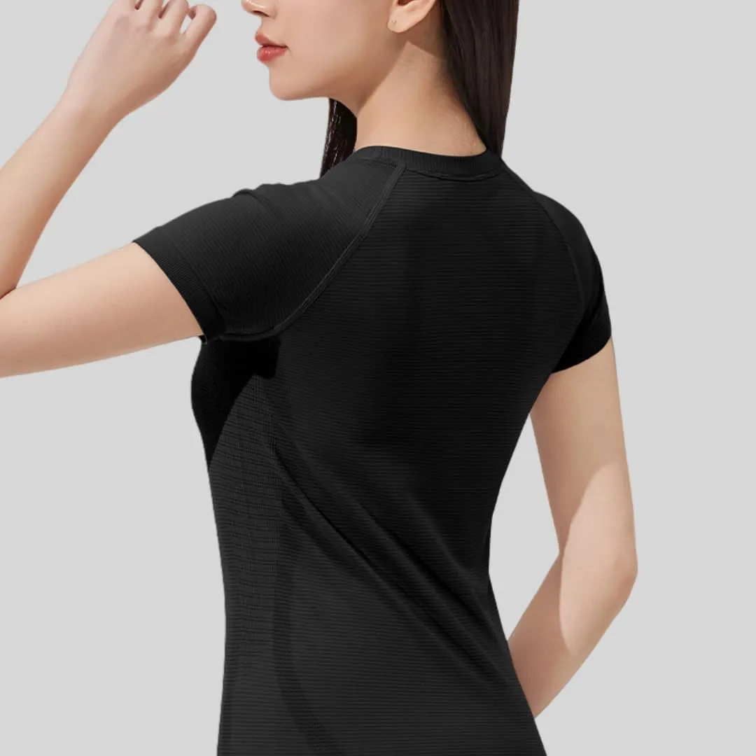 Women's Short Sleeve Workout T-Shirt Quick-Dry Yoga Top,Breathable Running Shirt with High Stretch