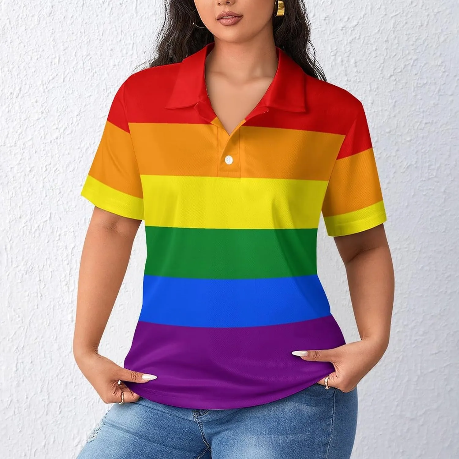 Women's Sport Palestine Flag Polo-Shirt Business Short-Sleeve Polo-Shirt for Women