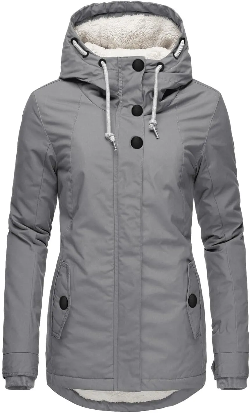 Women's Thickened Down Jacket Coats Fleece Lined Warm Parka4 Hooded Jacket 2024 Winter Outerwear