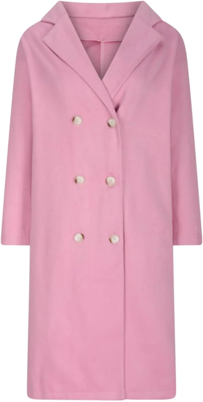 Womens Trench Coat Fall Winter Wool Coats Notch Lapel Double Breasted Oversized Midi Peacoat Trench Coats