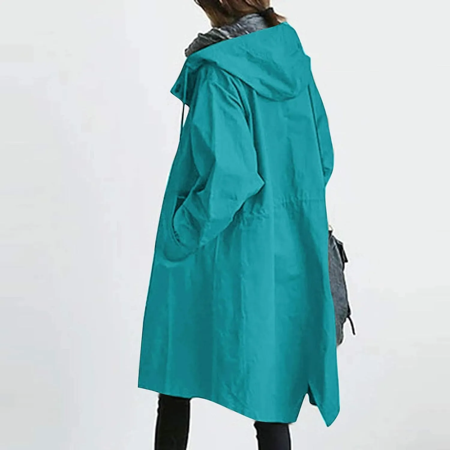 Womens Trench Coat Hooded Coat Outwear Womens Elegant Windbreaker Wild Winter Women'S Coat Waterproow Overcoat with