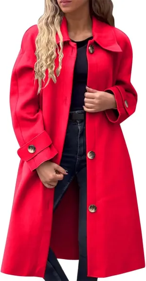 Womens Trench Coat Long Fuzzy Jacket Loose Fitting Warm Winter Outwear Fashion Lapel Jacket Coats Pedcoat Womens