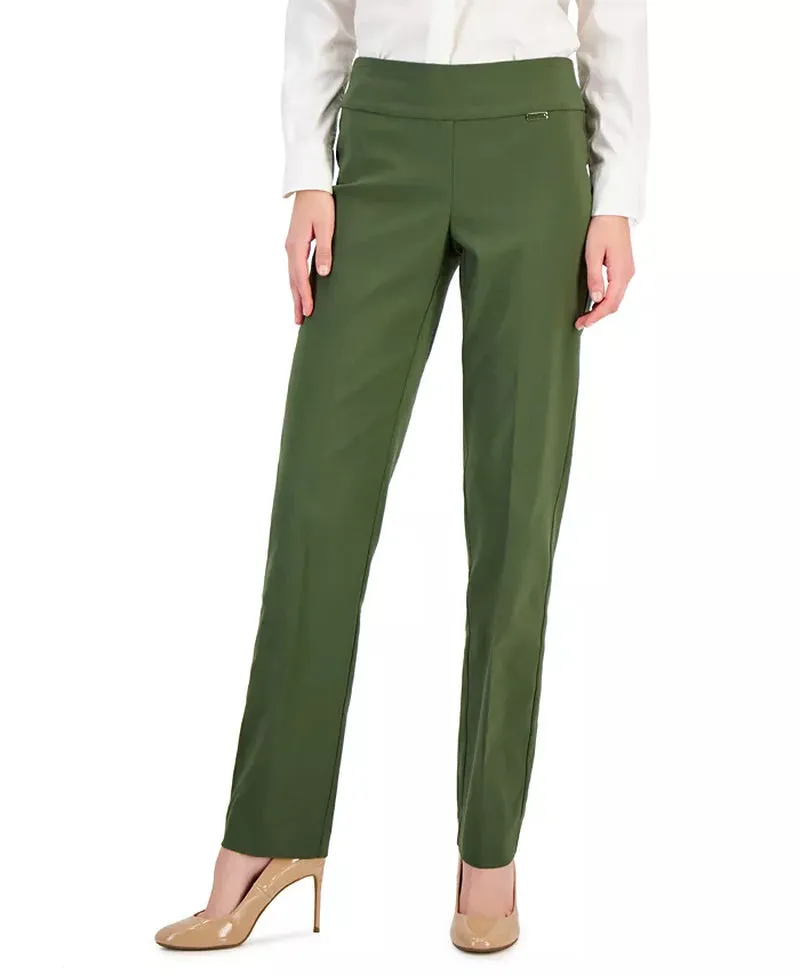 Women'S Tummy-Control Pull-On Straight-Leg Pants