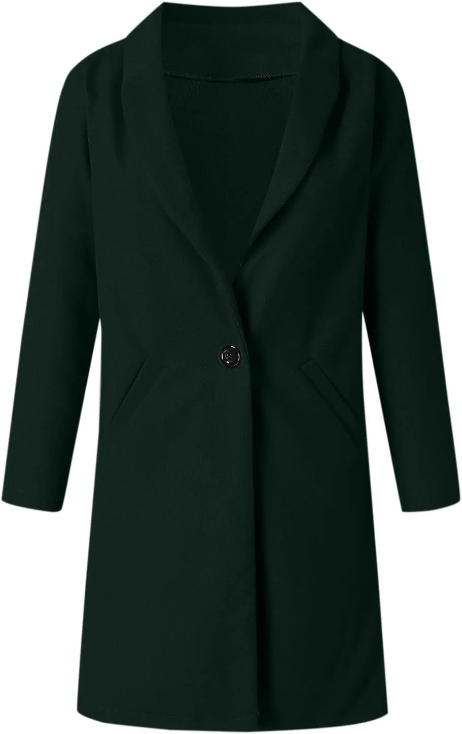 Women's Winter Coats Mid Long Wool Pea Coat Single Breasted Winter Overcoat Office Work Cardigan Peacoat Outerwear