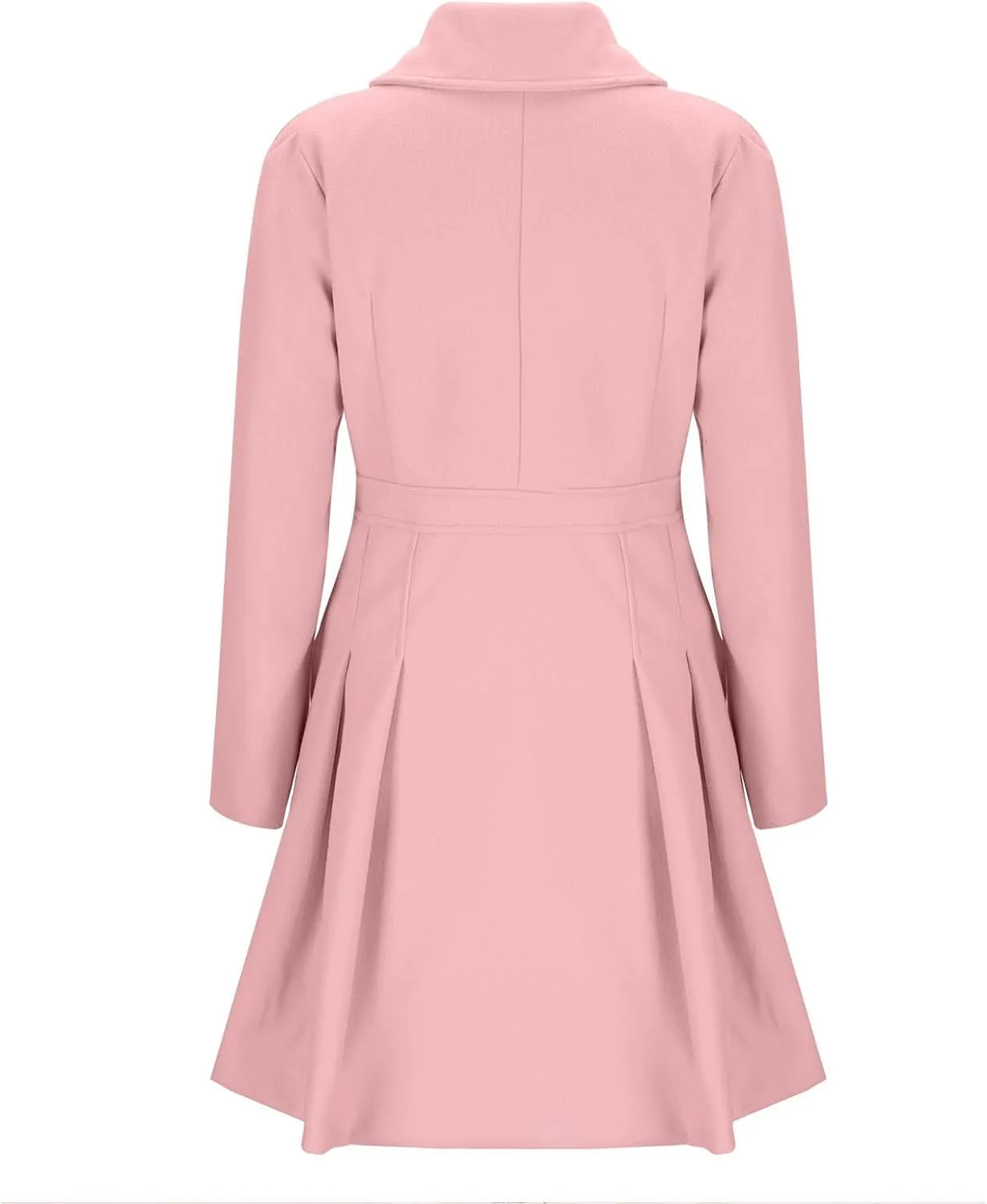 Women's Wool Coats Double Breasted Casual Notched Lapel Pea Coats Oversized Soft Warm Winter Trench Coat Outwear