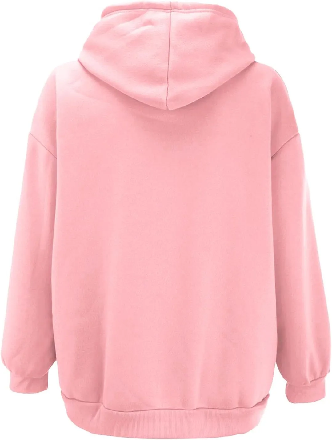 Women's Zip Up Hoodies Solid Color Oversized Sweatshirt Clothing Fall Casual Drawstring Jacket with Pockets