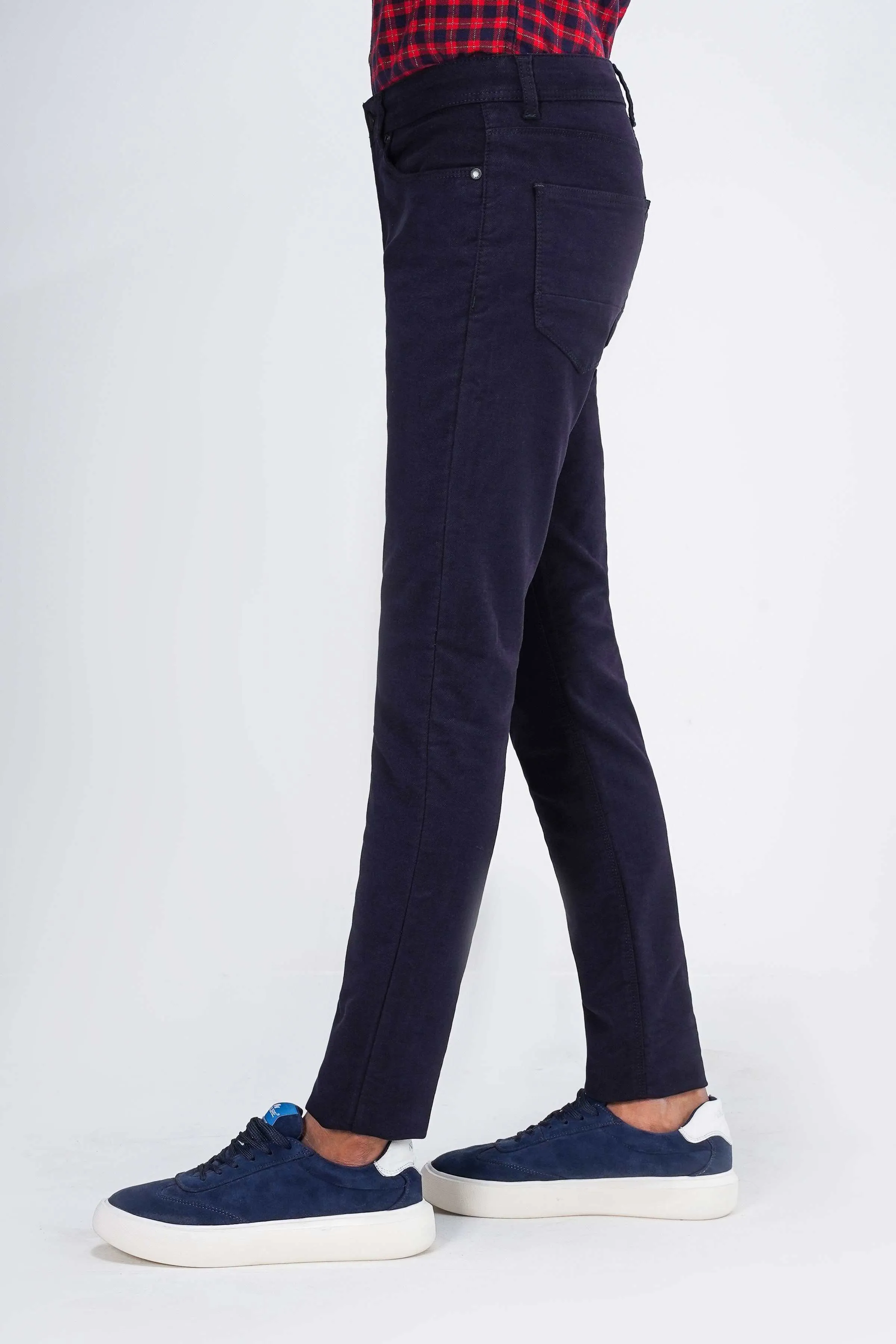 WOOLEN 5-POCKET PANT NAVY