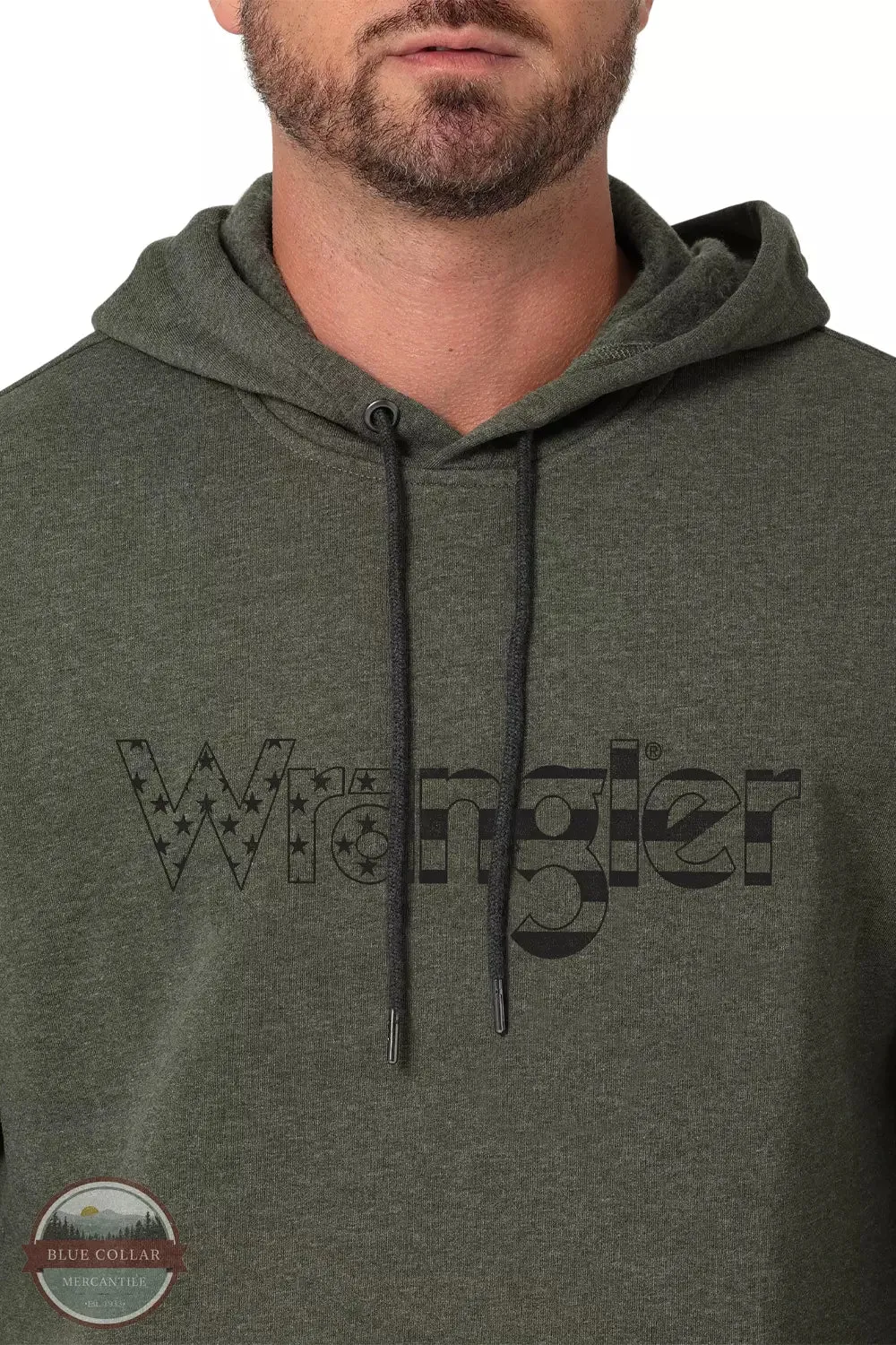Wrangler Men Stars & Stripes Logo Pullover Hoodie