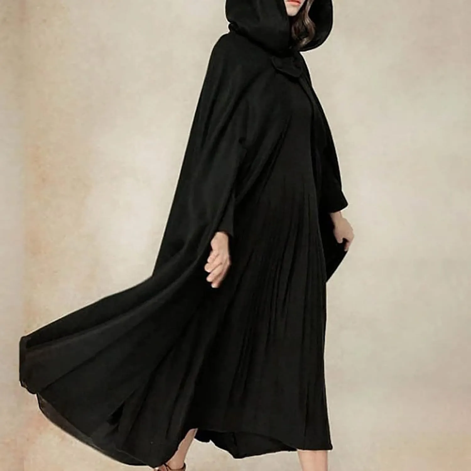yardsong Cloak Jackets for Women 2024 Fall Winter Fashion Wool Blend Hooded Cape Poncho Cloak Coat Long Trench Coats