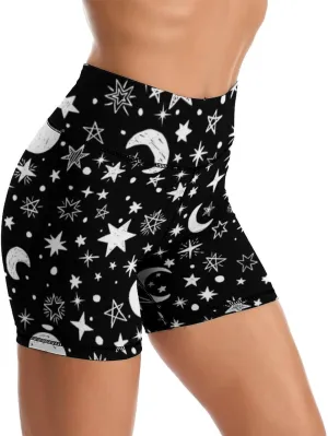 Yoga Shorts High Waisted Tummy Control Biker Shorts for Womens Athletic Running Workout Gym Tennis Shorts