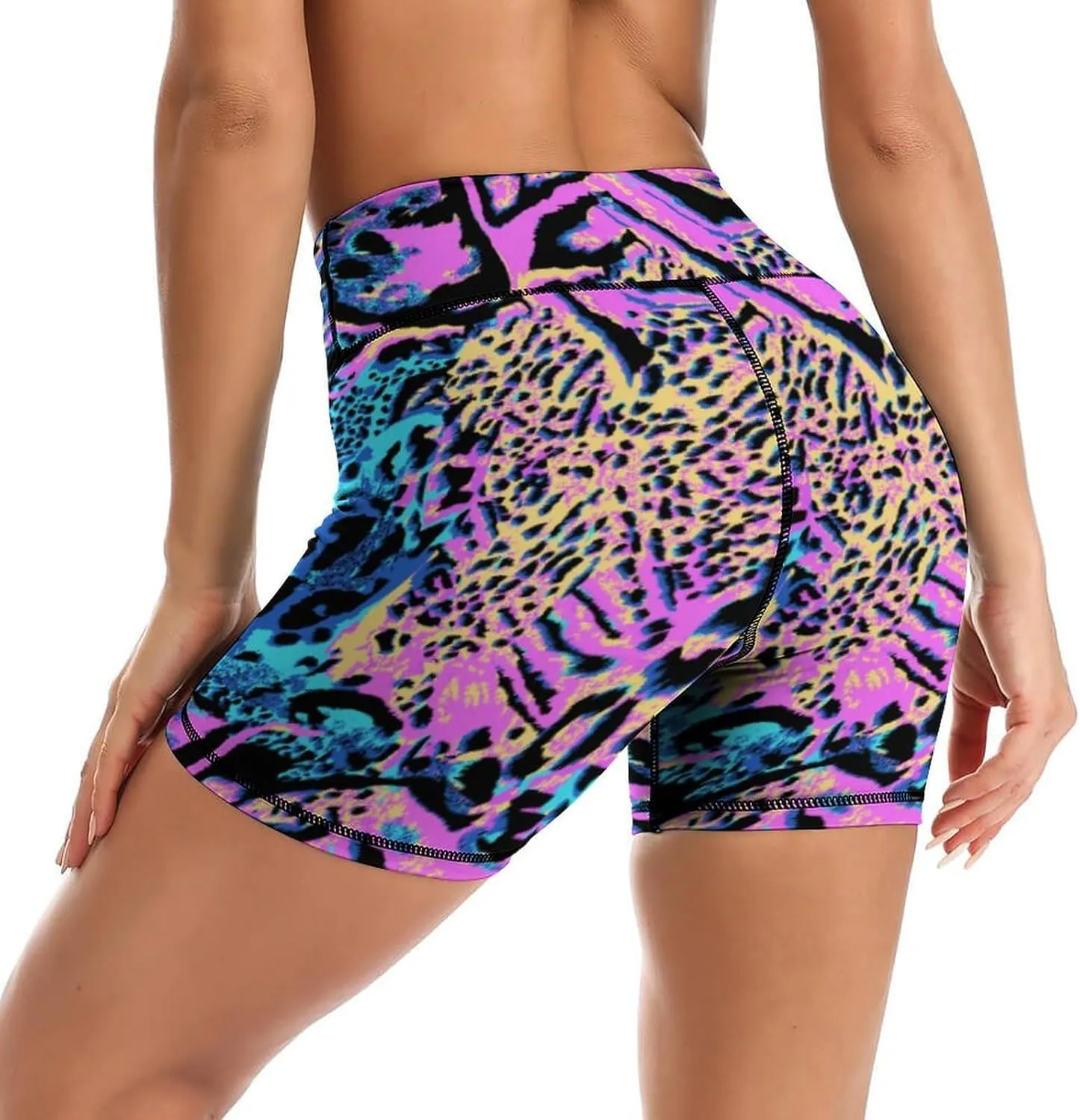 Yoga Shorts High Waisted Tummy Control Biker Shorts for Womens Athletic Running Workout Gym Tennis Shorts