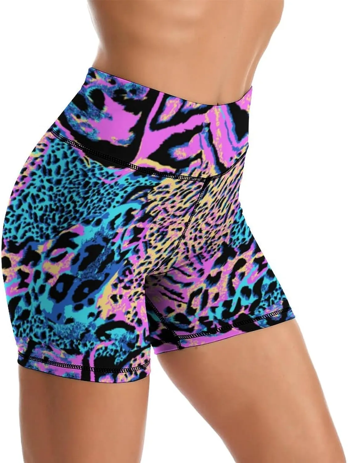 Yoga Shorts High Waisted Tummy Control Biker Shorts for Womens Athletic Running Workout Gym Tennis Shorts