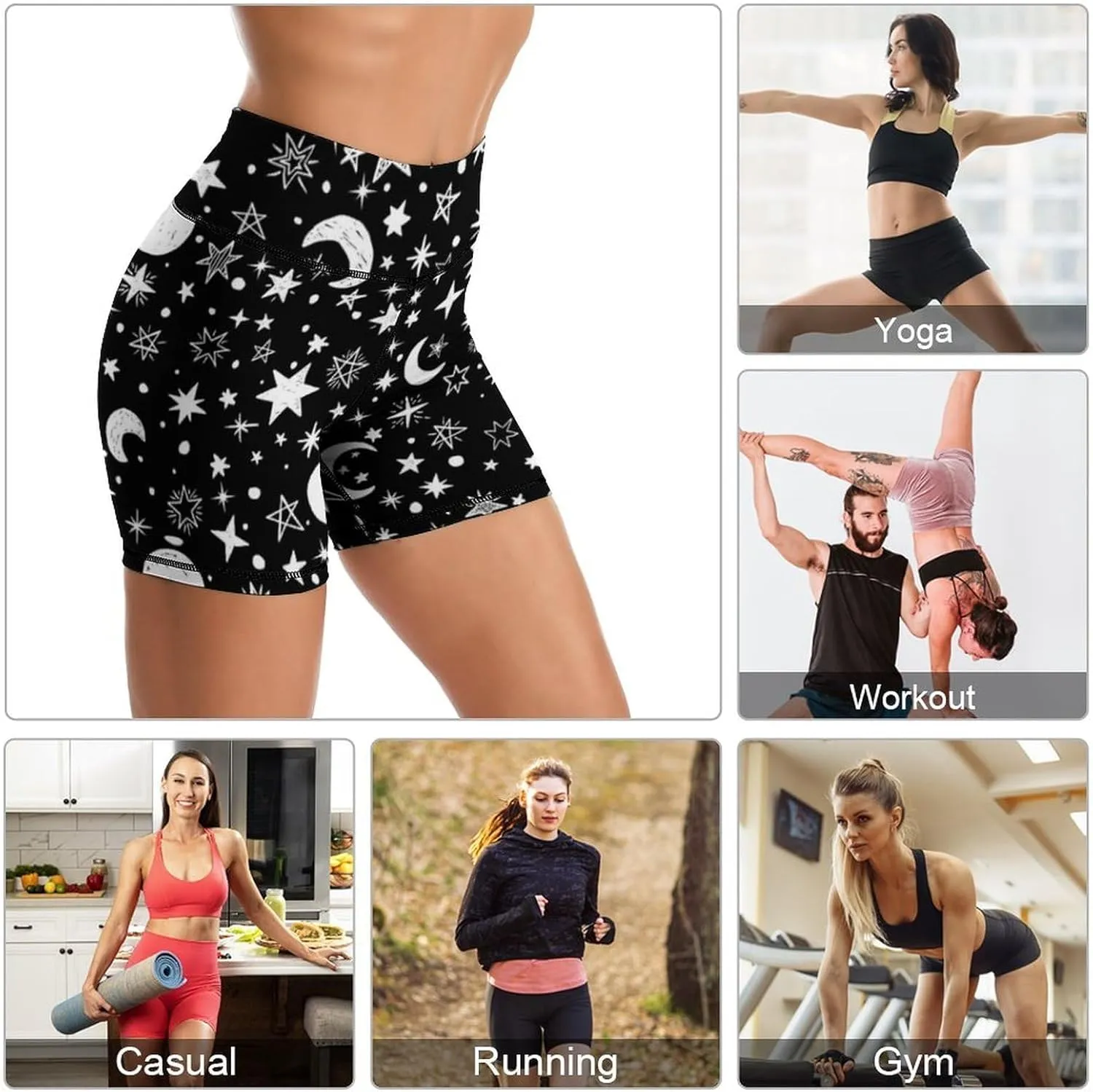 Yoga Shorts High Waisted Tummy Control Biker Shorts for Womens Athletic Running Workout Gym Tennis Shorts