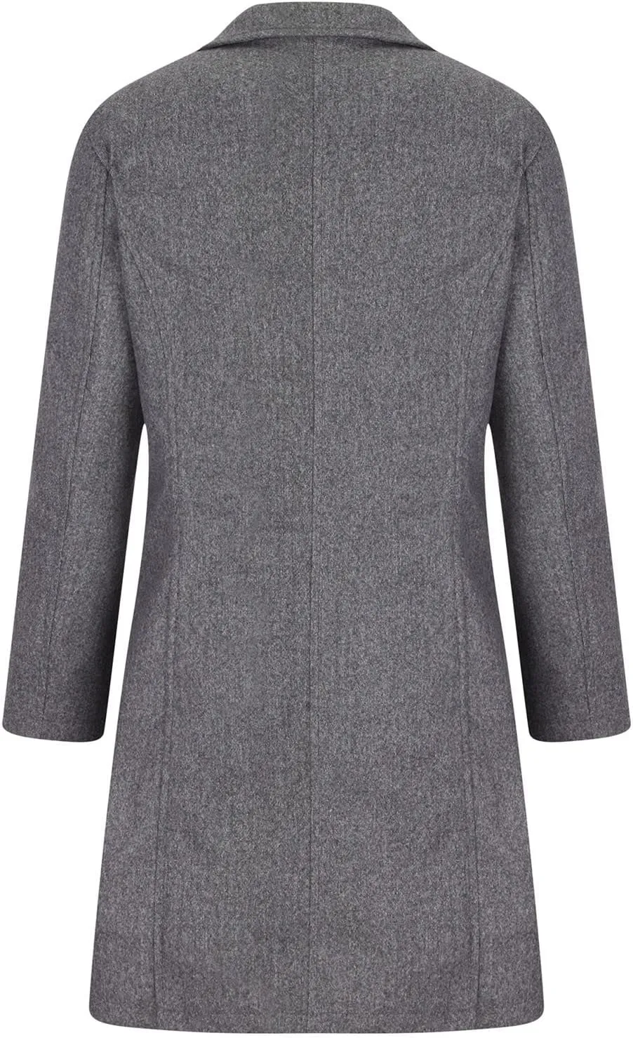 YRAETENM Trench Coats for Women Single Breasted Label Mid Length Overcoat Business Casual Wool Pea Coat Fall Winter Outwear
