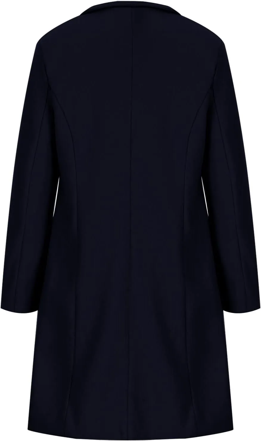 YRAETENM Winter Coats for Women Elegant Single Breasted Long Wool Coat Overcoat Casual Slim Fit Lapel Collar Trench Coats
