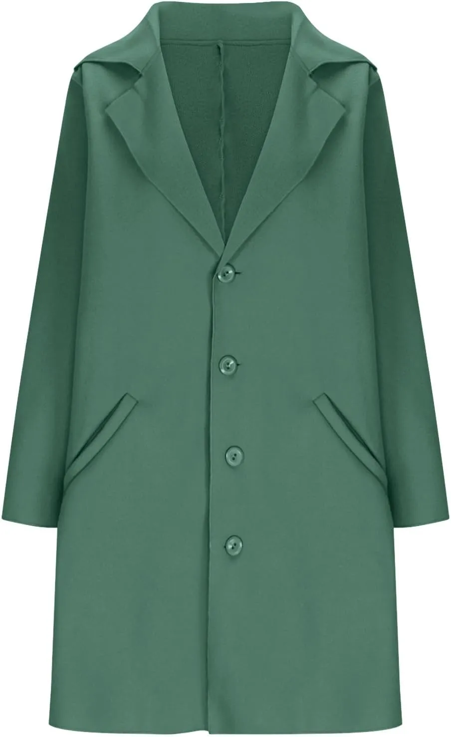 YRAETENM Womens Long Cardigan Sweaters Oversized Lapel Collar Wool Blend Jackets Casual Lightweight Mid Length Trench Coats