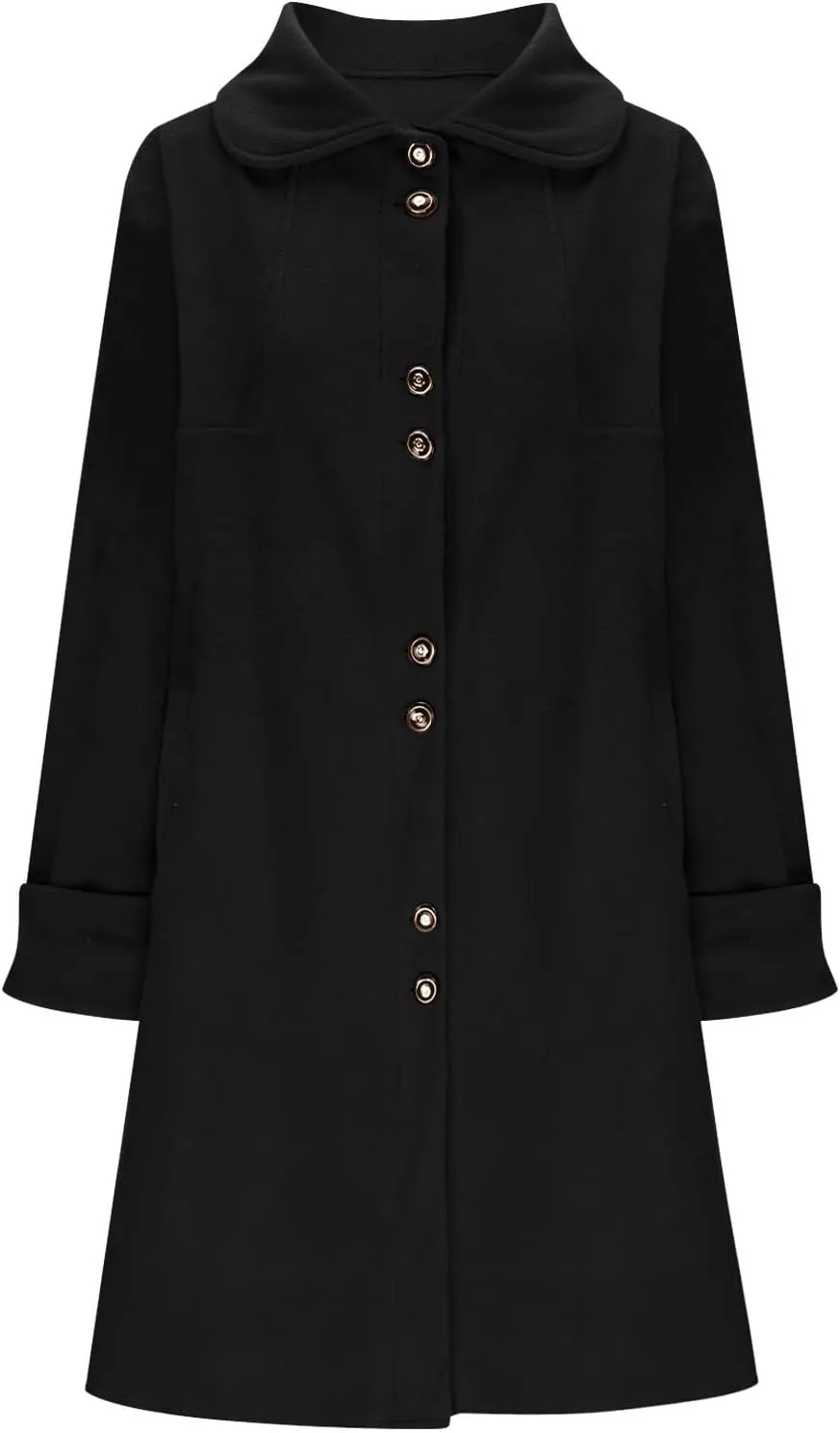YRAETENM Womens Wool Coat Fall Winter Double Breasted Trench Coat Casual Woolen Blazer Jackets Business Mid Length Pea Coats