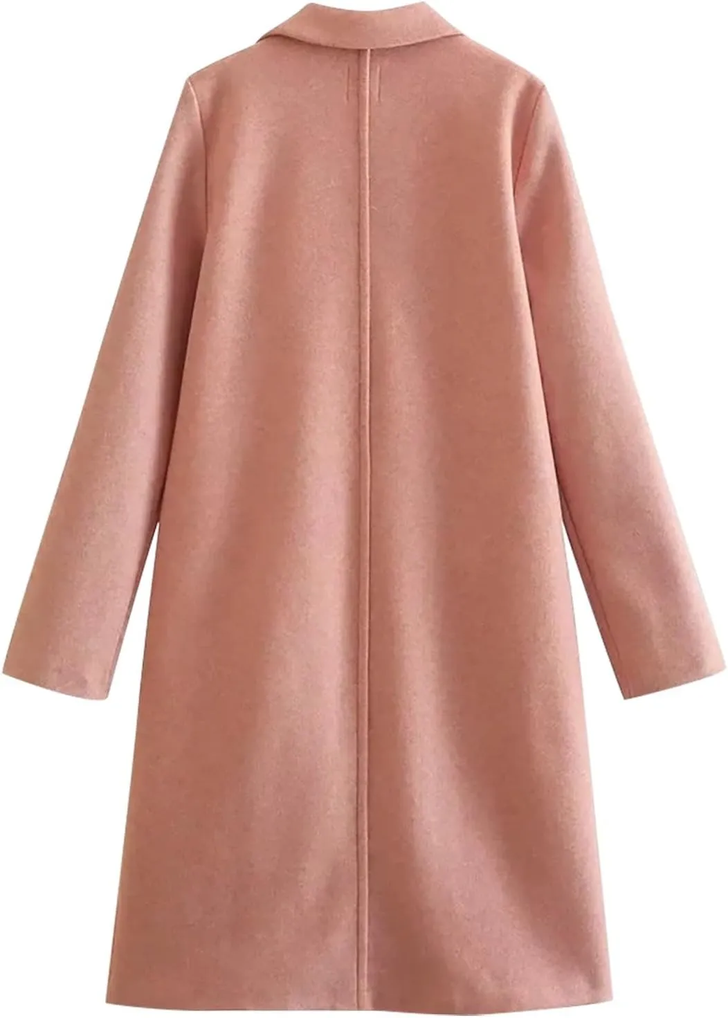YRAETENM Wool Trench Coat Women Fall Winter Casual Lapel Collar Open Front Long Cardigans Oversized Warm Pea Coats Outwear