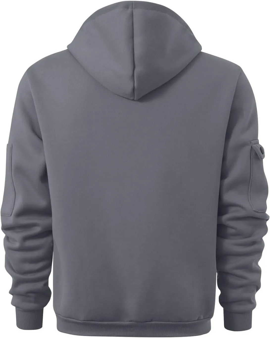 ZEFOTIM Hoodie for Men Drawstring Quarter Zip Hoodies Soild Color Pullovers Winter Sweatshirts with Pockets